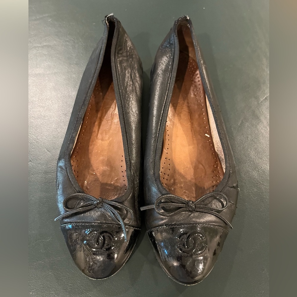 Black Chanel Ballet Flats - Picture 2 of 5